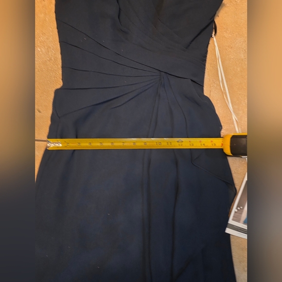 SORELLA VITA Navy One-Shoulder Ruffle Evening Gown - Picture 9 of 13